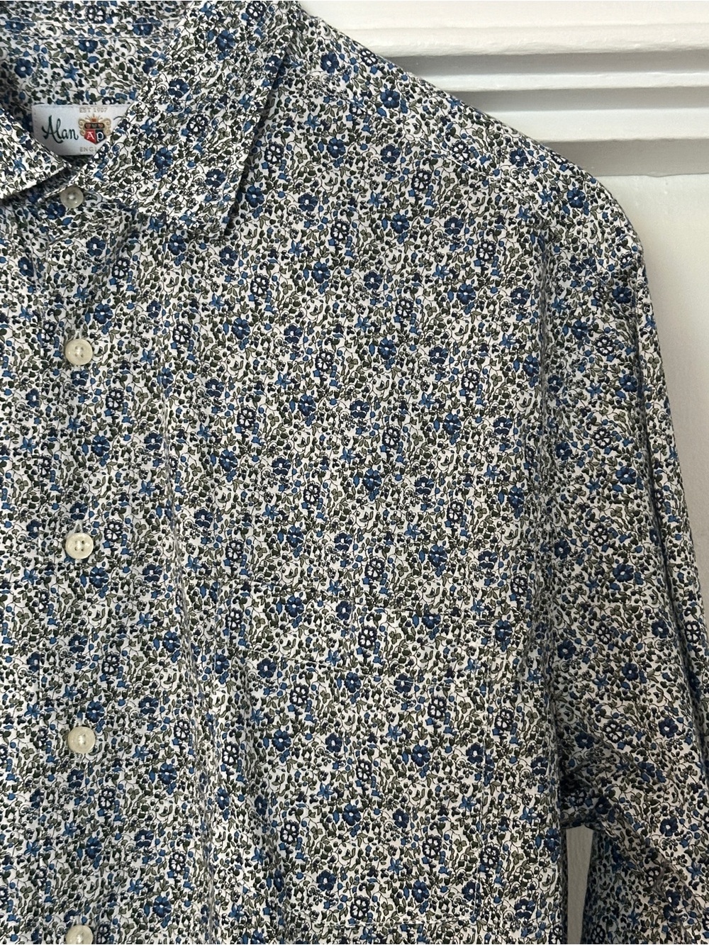 Alan Paine Johnstone Classic Fit Shirt in Dark Blue Liberty